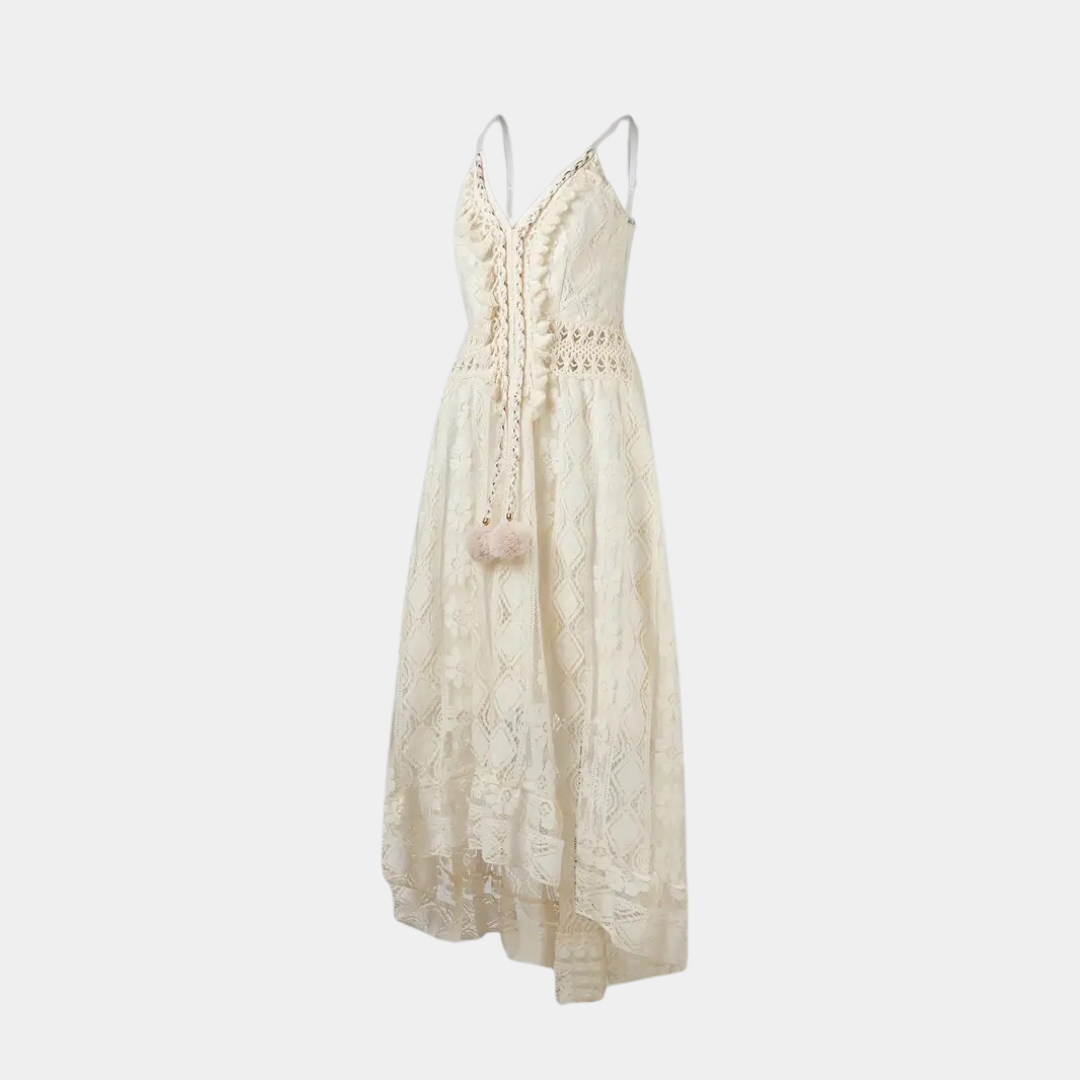 Margaret | Elegantes Boho-Kleid mit V-Ausschnitt und langen Ärmeln