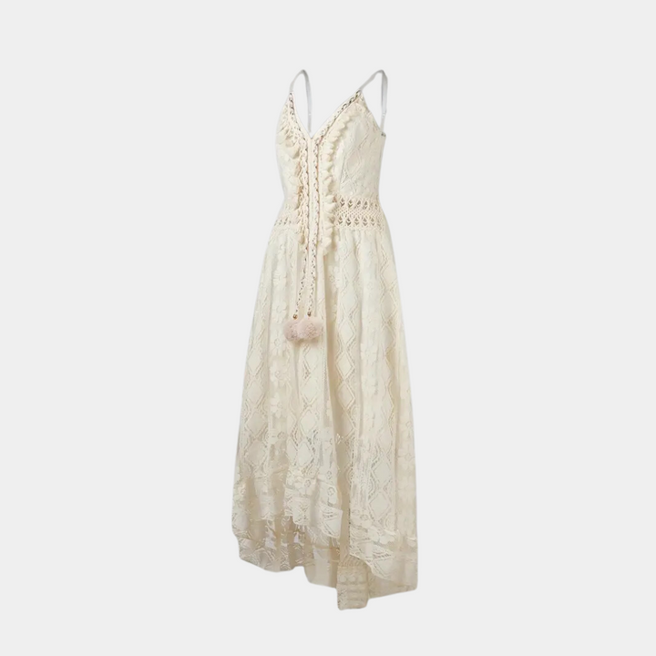 Margaret | Elegantes Boho-Kleid mit V-Ausschnitt und langen Ärmeln