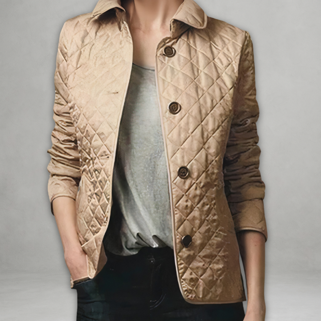 Evelyn | Gemütliche Herbstjacke für Damen mit Rundhalsausschnitt und langen Ärmeln