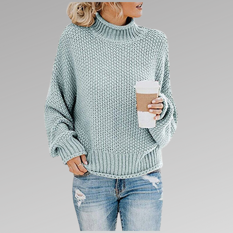 Helena | Klassischer Strickpullover für Damen mit Rollkragen und langen Ärmeln
