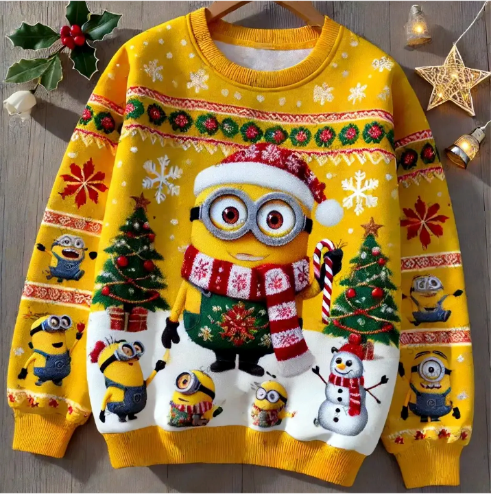 Annika | Weihnachtspulli Pullover für Damen mit Rundhalsausschnitt und langen Ärmeln