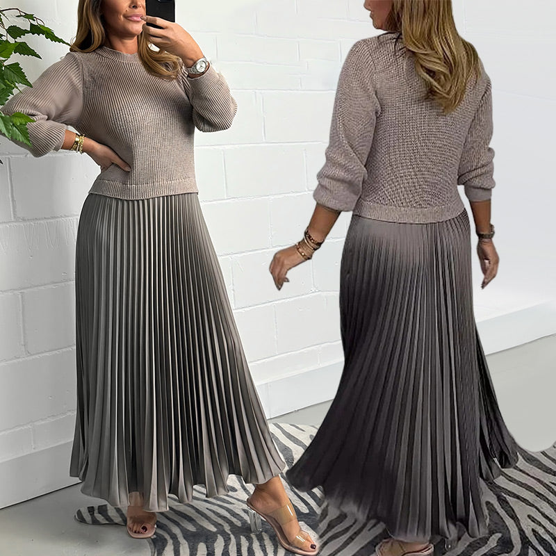 Sophie | Elegantes Faltenkleid für Damen mit Rundhalsausschnitt