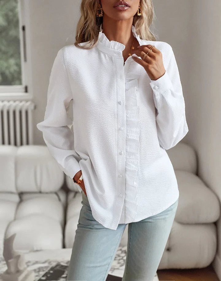 Roos | Elegant und Stilvoll Bluse für Damen mit Rundhalsausschnitt und langen Ärmeln