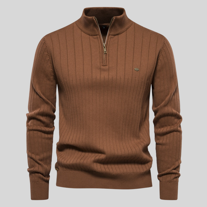 Jonas | Strickpullover für Herren mit Stehkragen und langen Ärmeln