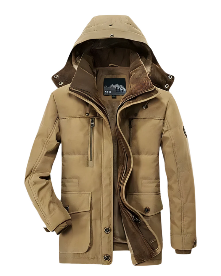 Francesco Gepolsterte Winterjacke für Herren mit Kapuze und langen Ärmeln