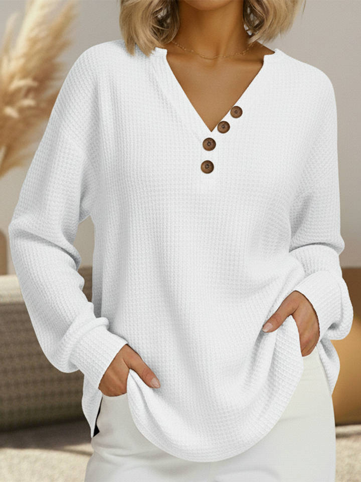 Signe | Weiche Luxus Pullover für Damen mit V-Ausschnitt und langen Ärmeln