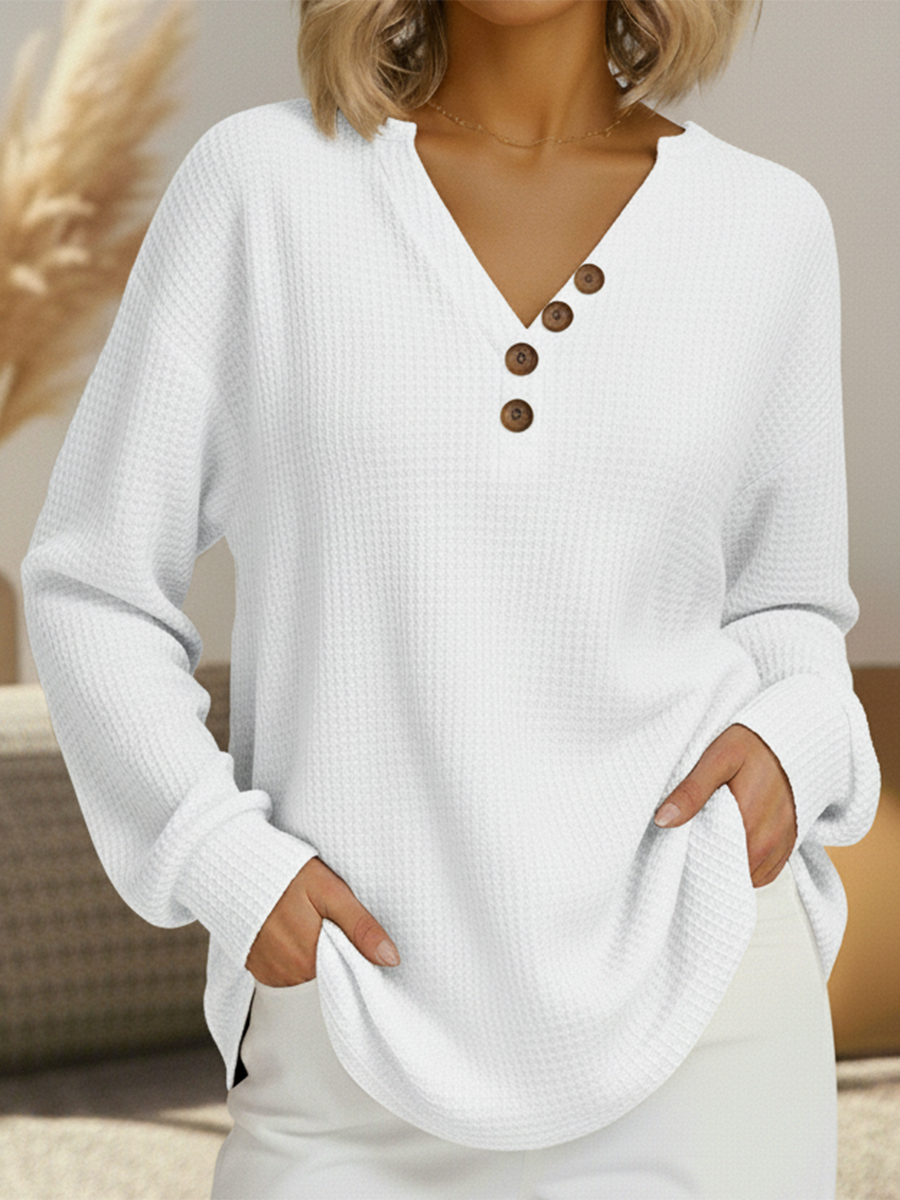 Signe | Weicher Luxus Pullover für Damen mit V-Ausschnitt und langen Ärmeln