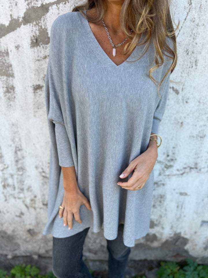 Hannah | V-Ausschnitt Pullover für Damen mit 3/4-Ärmeln und langen Ärmeln
