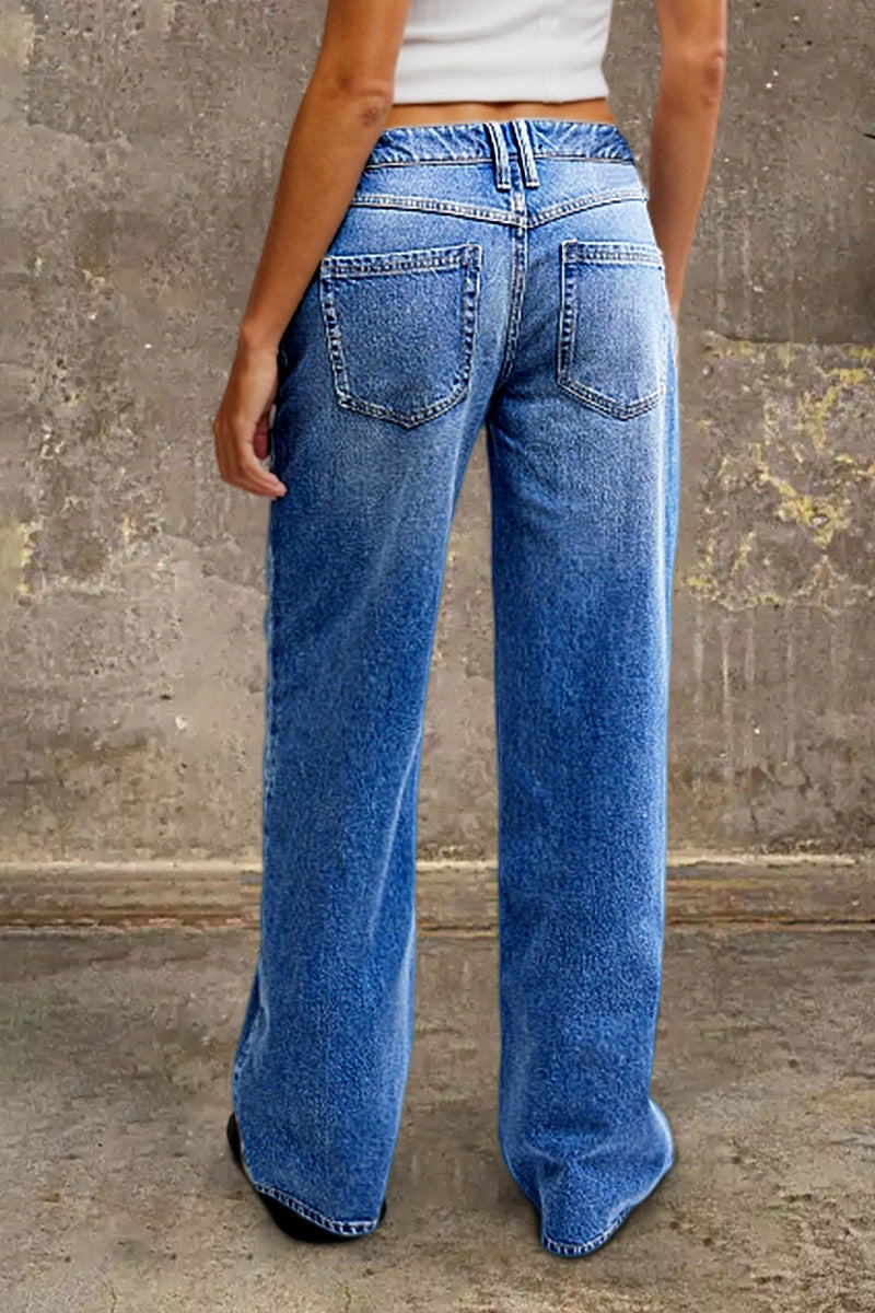 Jeans für Damen mit mittelhohem Bund und gerader Passform