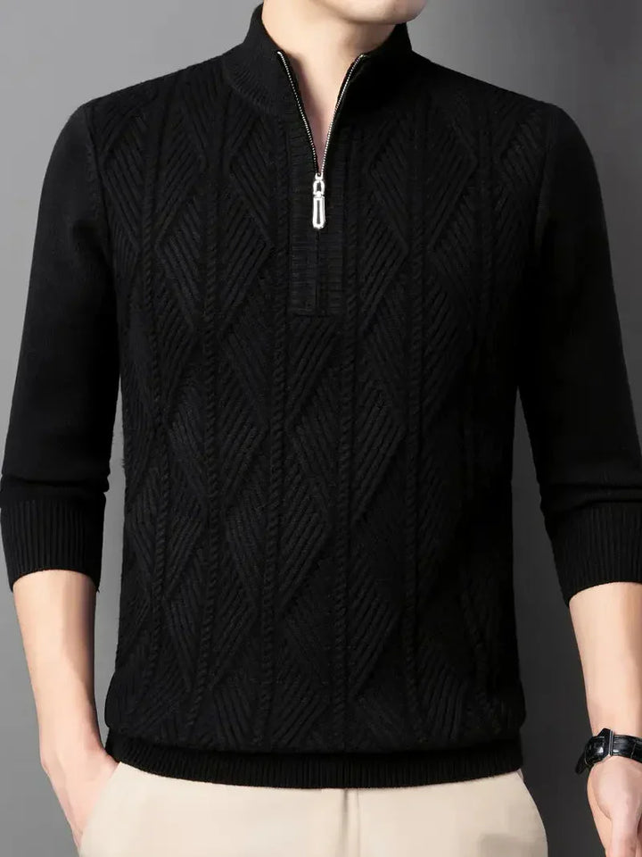 Brit und Boho | Der Everest Kabelstrickpullover mit Stehkragen