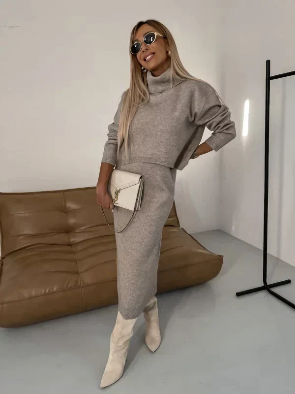 Celeste | Kleid für Damen mit Passendem Rollkragenpullover