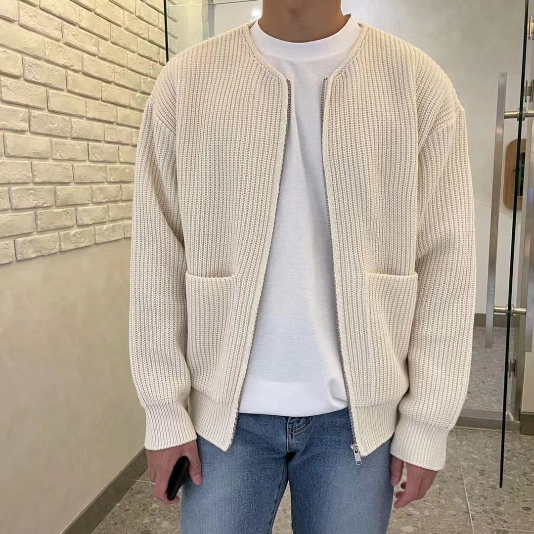 Federico | Trendige Strickjacke für Herren mit Rundhalsausschnitt