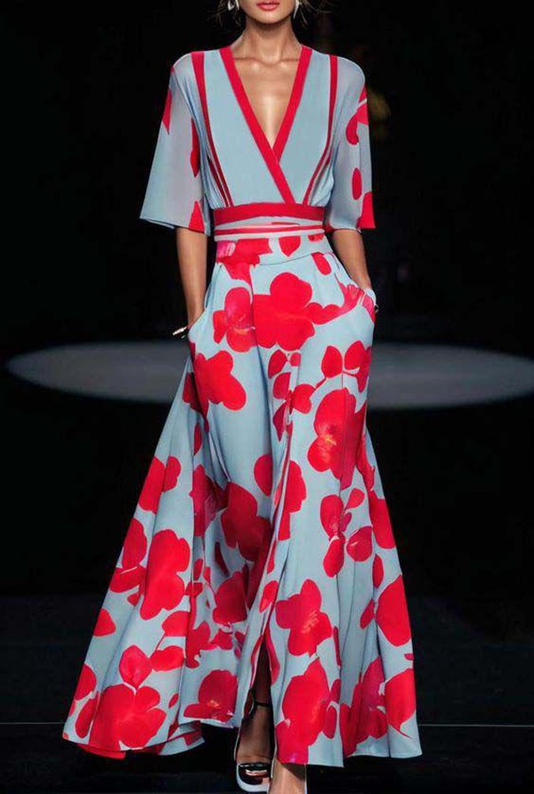 Irma | Elegantes Ärmelkleid für Damen mit Blumenmuster und V-Ausschnitt