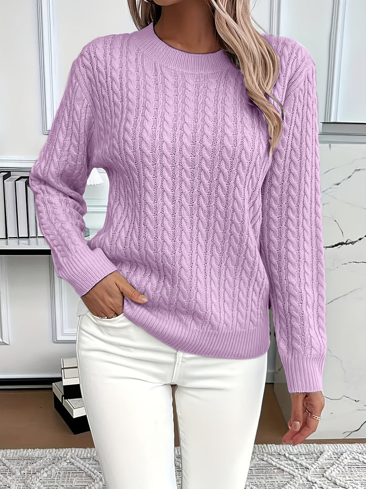 Nadia | Lässiger Strickpullover für Damen mit Rundhalsausschnitt und langen Ärmeln