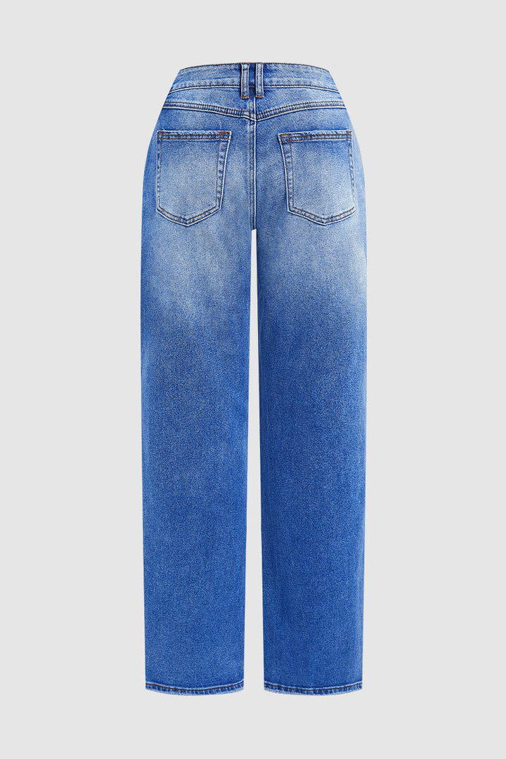 Jeans für Damen mit mittelhohem Bund und gerader Passform
