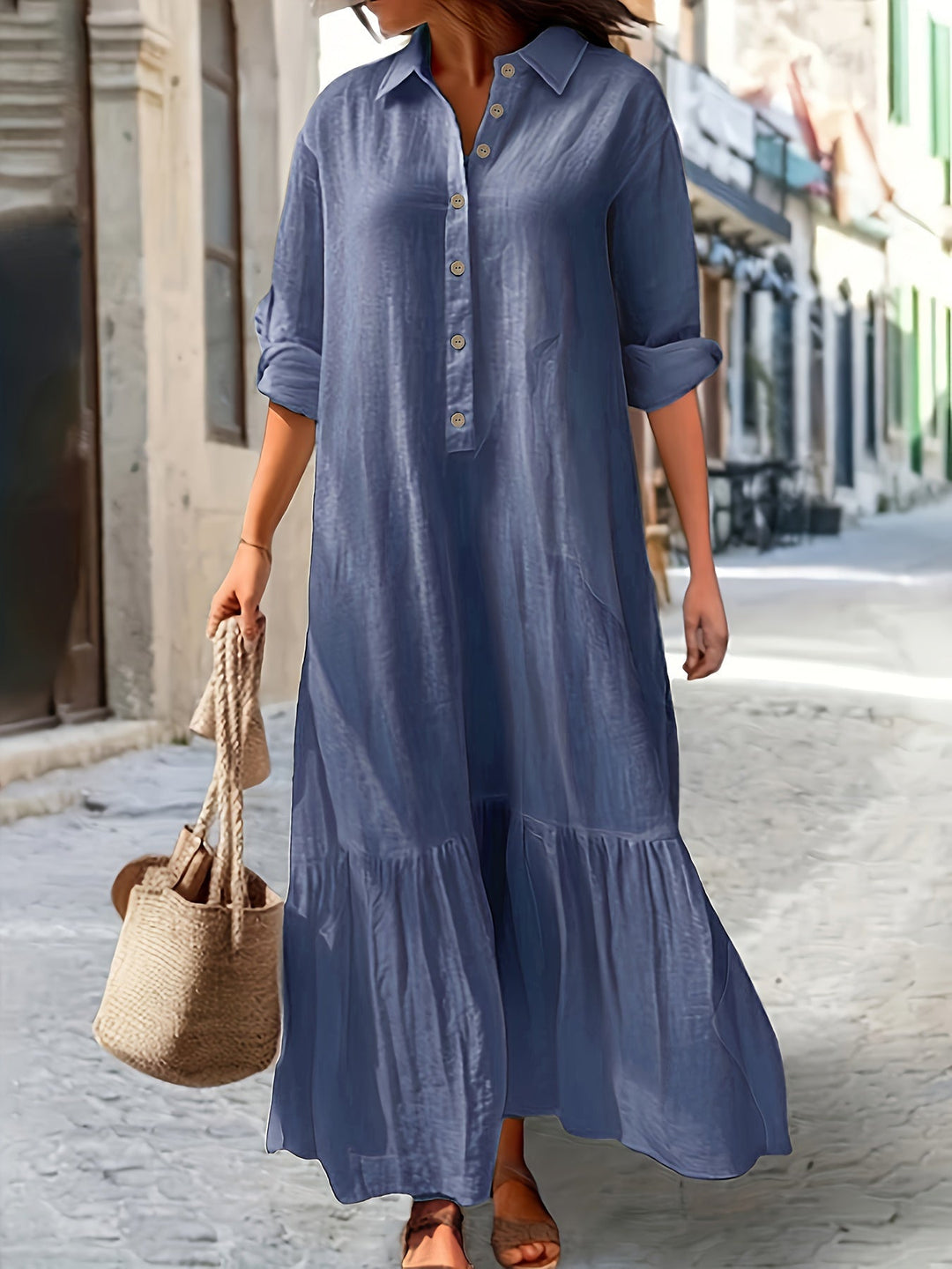 Ayla | Sommerkleid für Damen mit 3/4-Ärmeln und langen Ärmeln