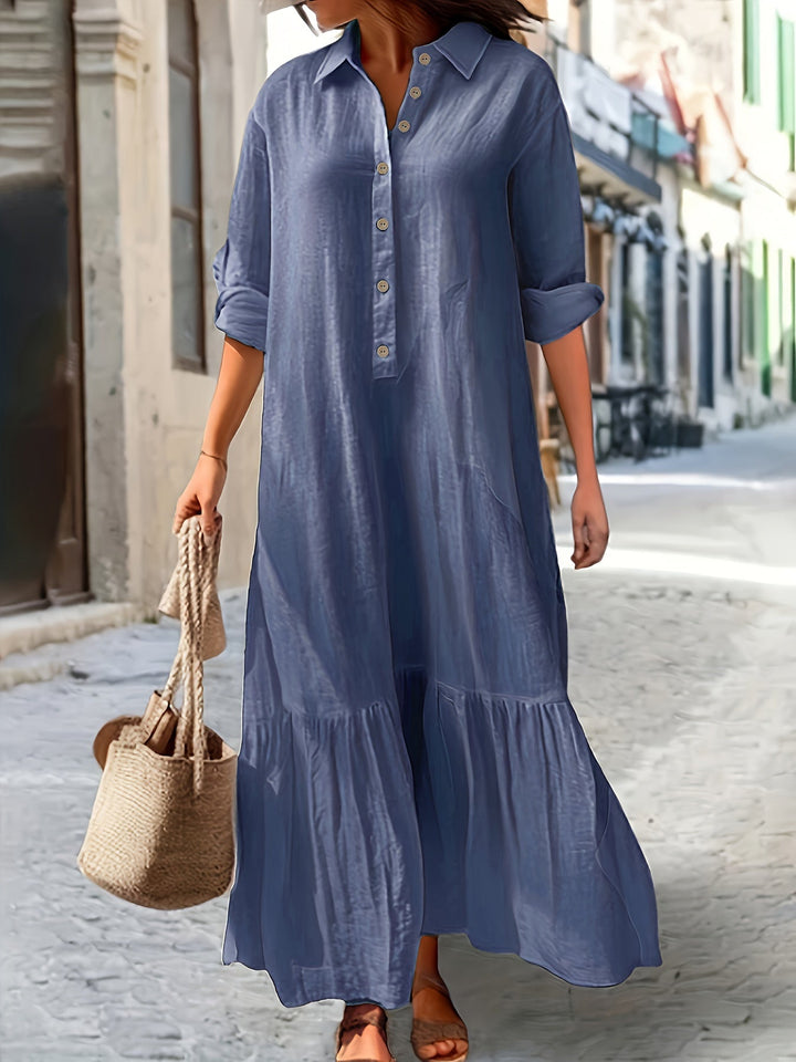 Ayla | Sommerkleid für Damen mit 3/4-Ärmeln und langen Ärmeln