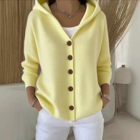 Teri | Damen Cardigan mit langen Ärmeln und Kapuze
