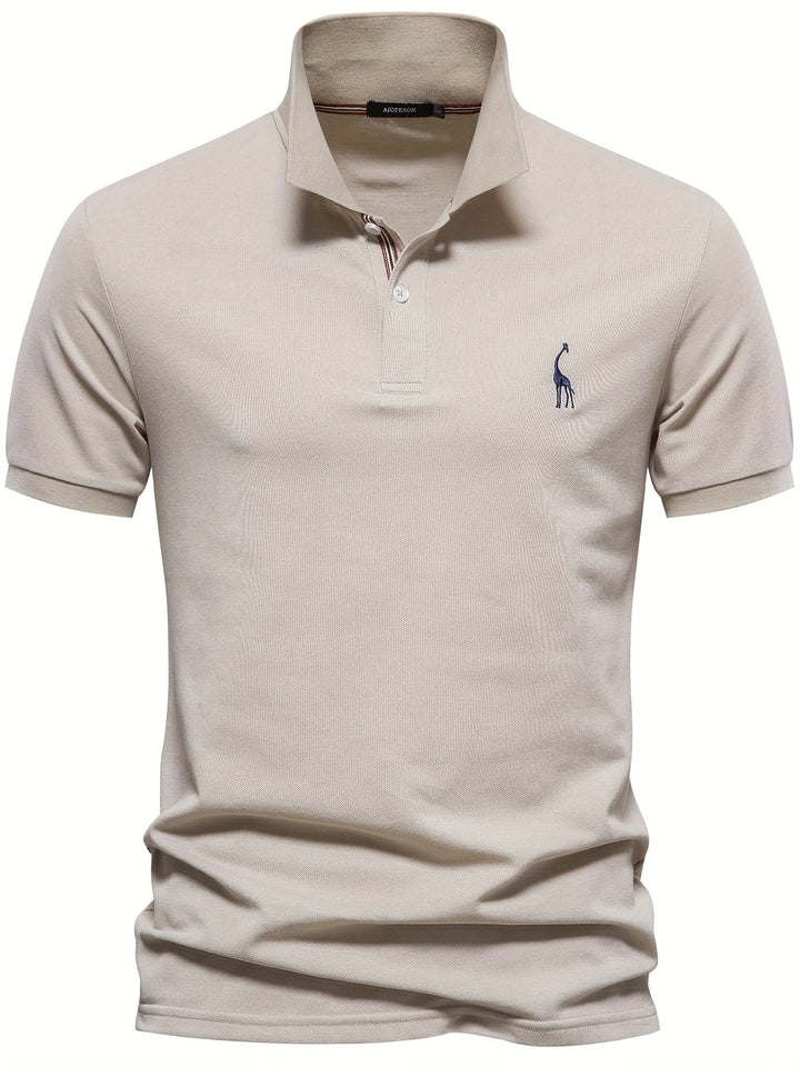 Leonardo | Herren besticktes Poloshirt mit kurzen Ärmeln