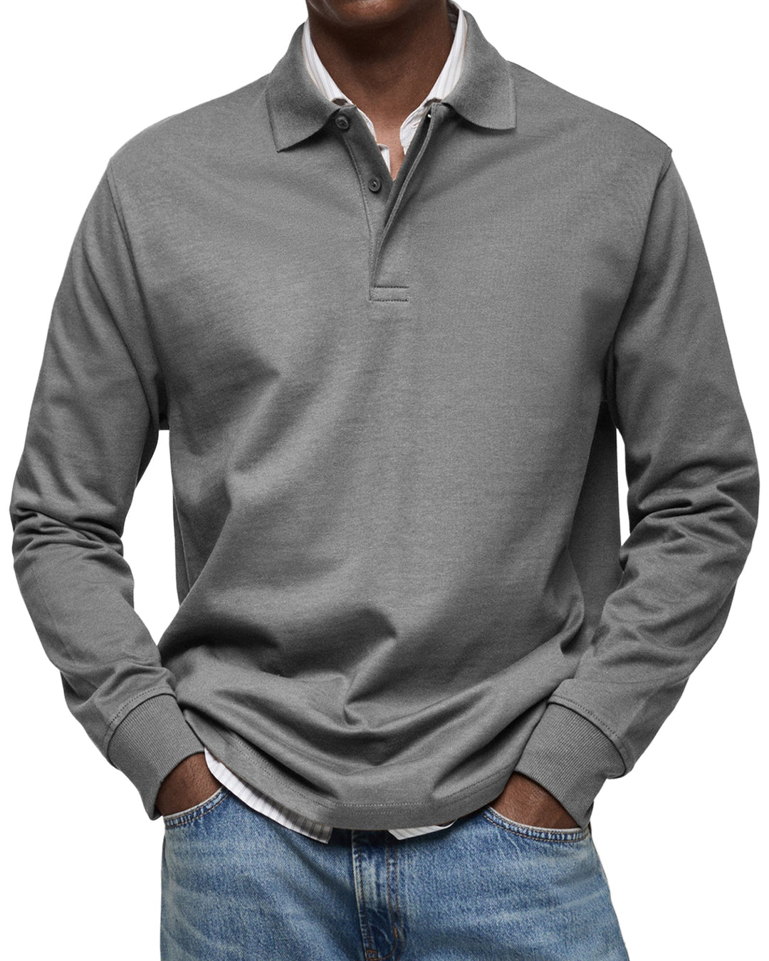 Alex | Langärmliges Freizeit-Polo Poloshirt für Herren mit langen Ärmeln