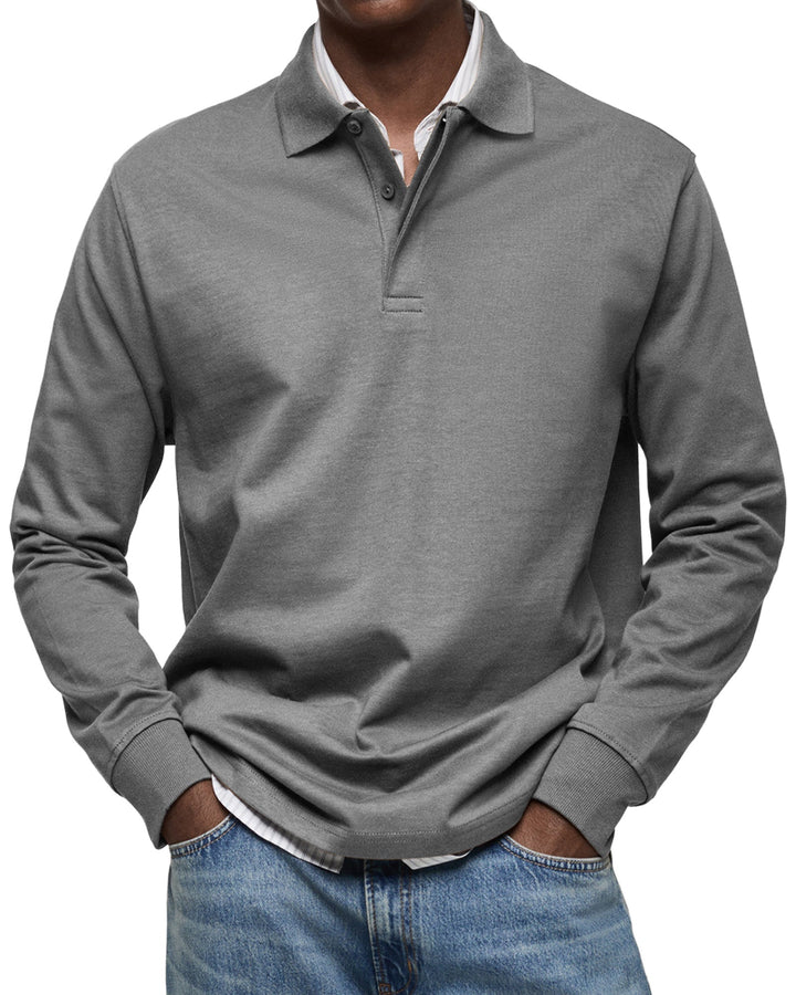 Alex | Langärmliges Freizeit-Polo Poloshirt für Herren mit langen Ärmeln