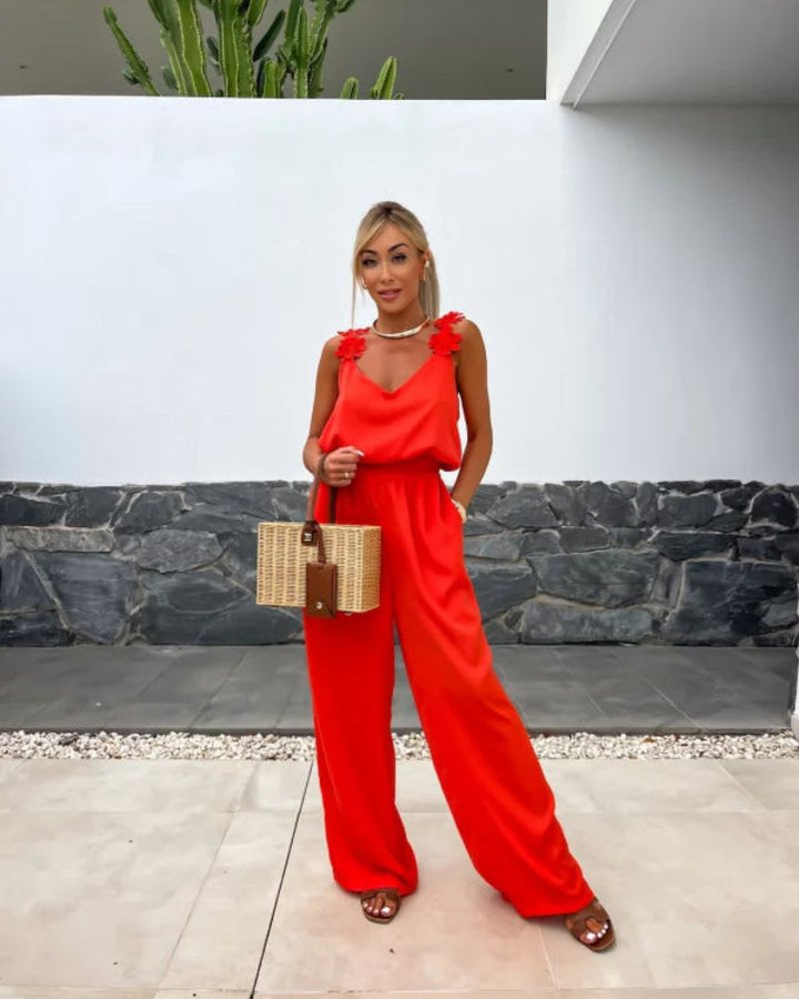 Blair | Boho Floral Jumpsuit für Damen mit V-Ausschnitt