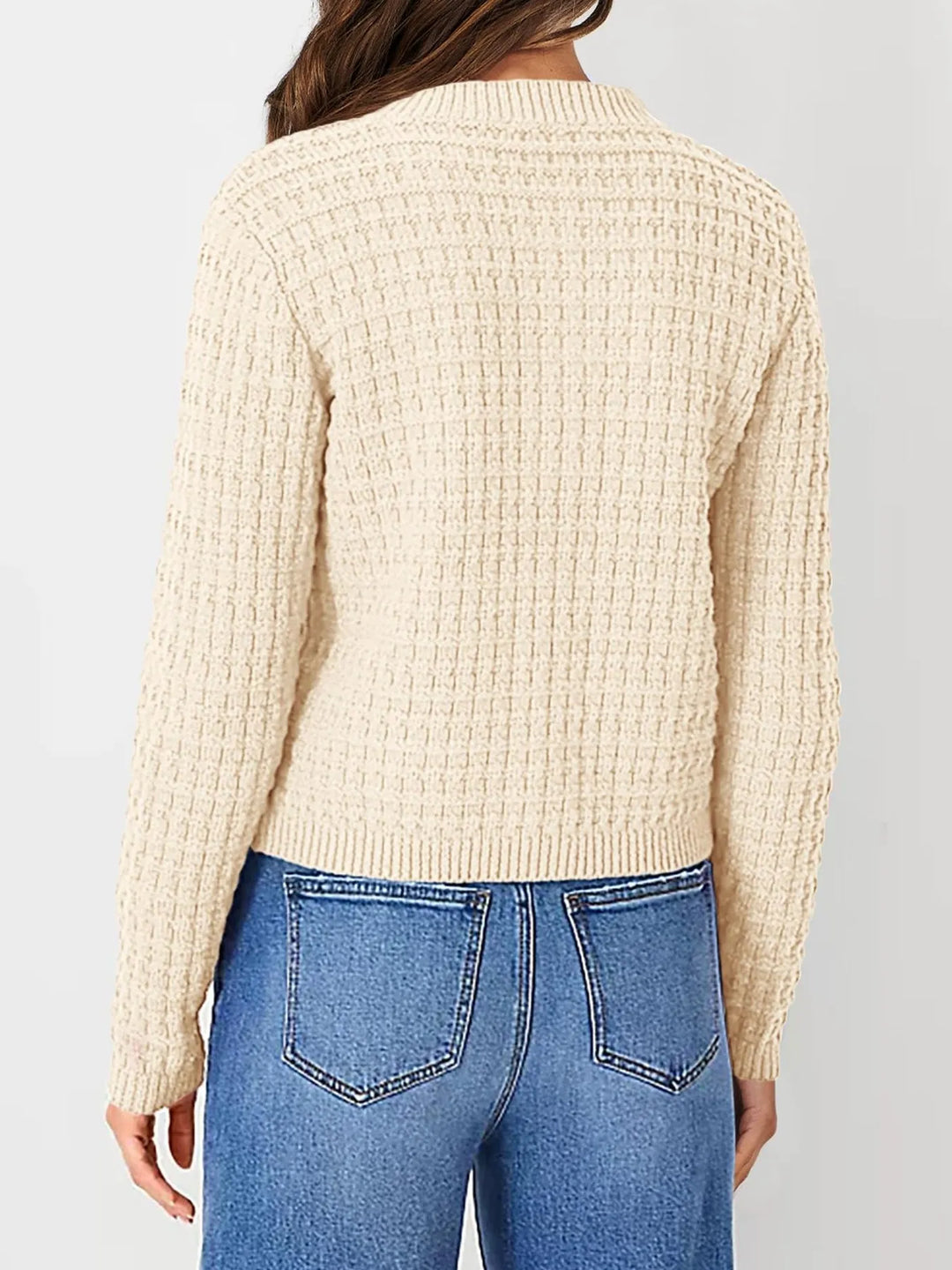 Harper | Strickjacke für Damen mit Knopfleiste und Rundhalsausschnitt