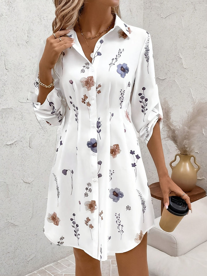 Maya | Elegantes Blumenkleid für Damen mit kurzen Ärmeln