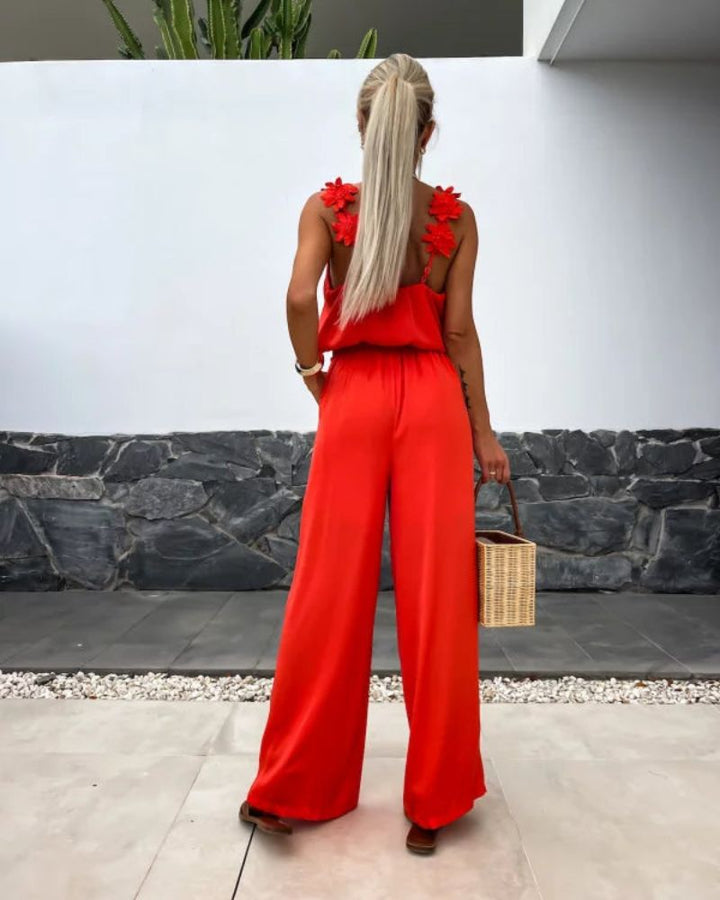 Blair | Boho Floral Jumpsuit für Damen mit V-Ausschnitt