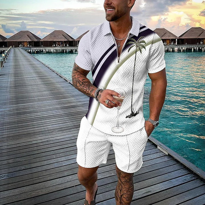 Max | Tropicana Poloshirt- und Shorts-Set für Herren