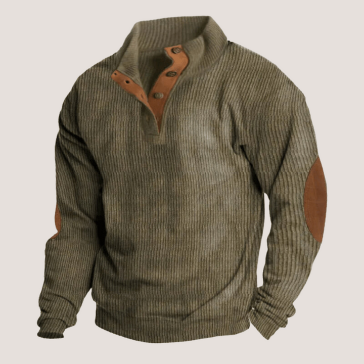 Fredrick | Gerippter Pullover für Herren mit Knopfleiste