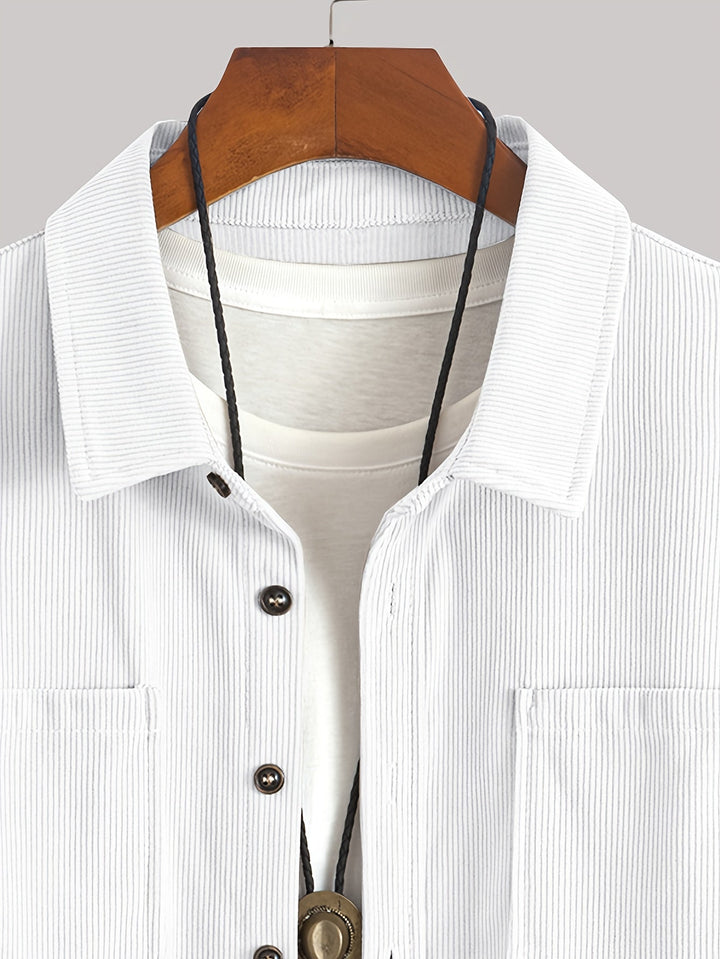 Lukas | Herren Langarm-Overshirt mit Knöpfen und Taschen