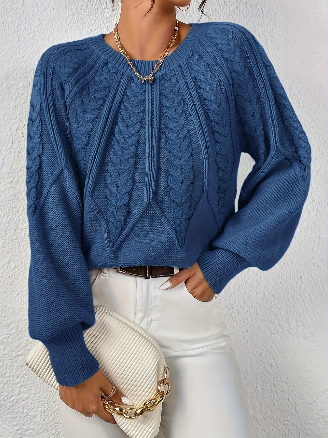 Jane | Eleganter Pullover für Damen mit langen Ärmeln und Rundhalsausschnitt