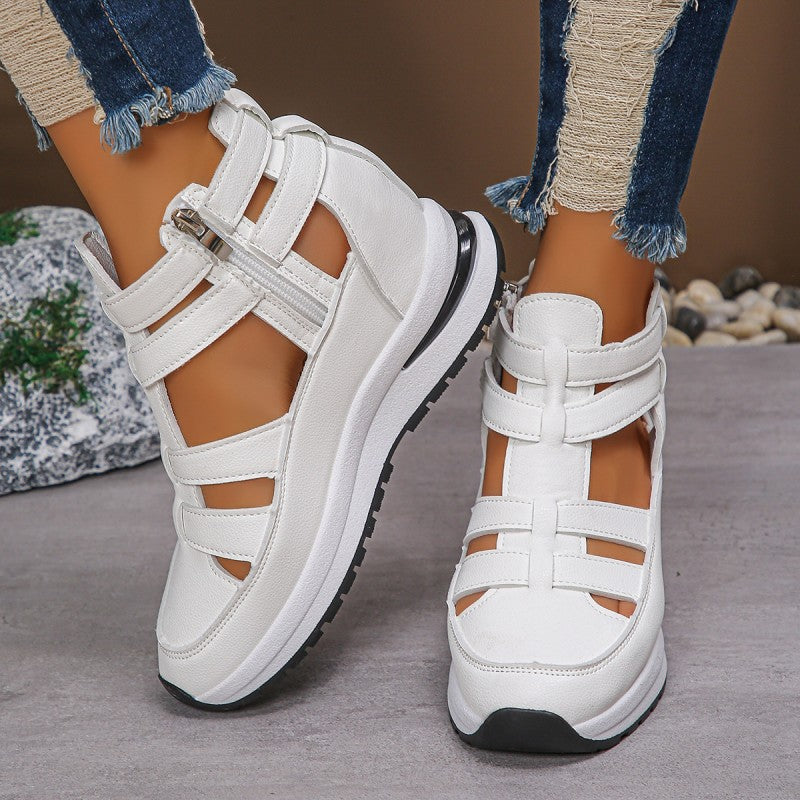 Leichte Keil-Sandalen für Damen mit seitlichem Reißverschluss für ultimativen Komfort
