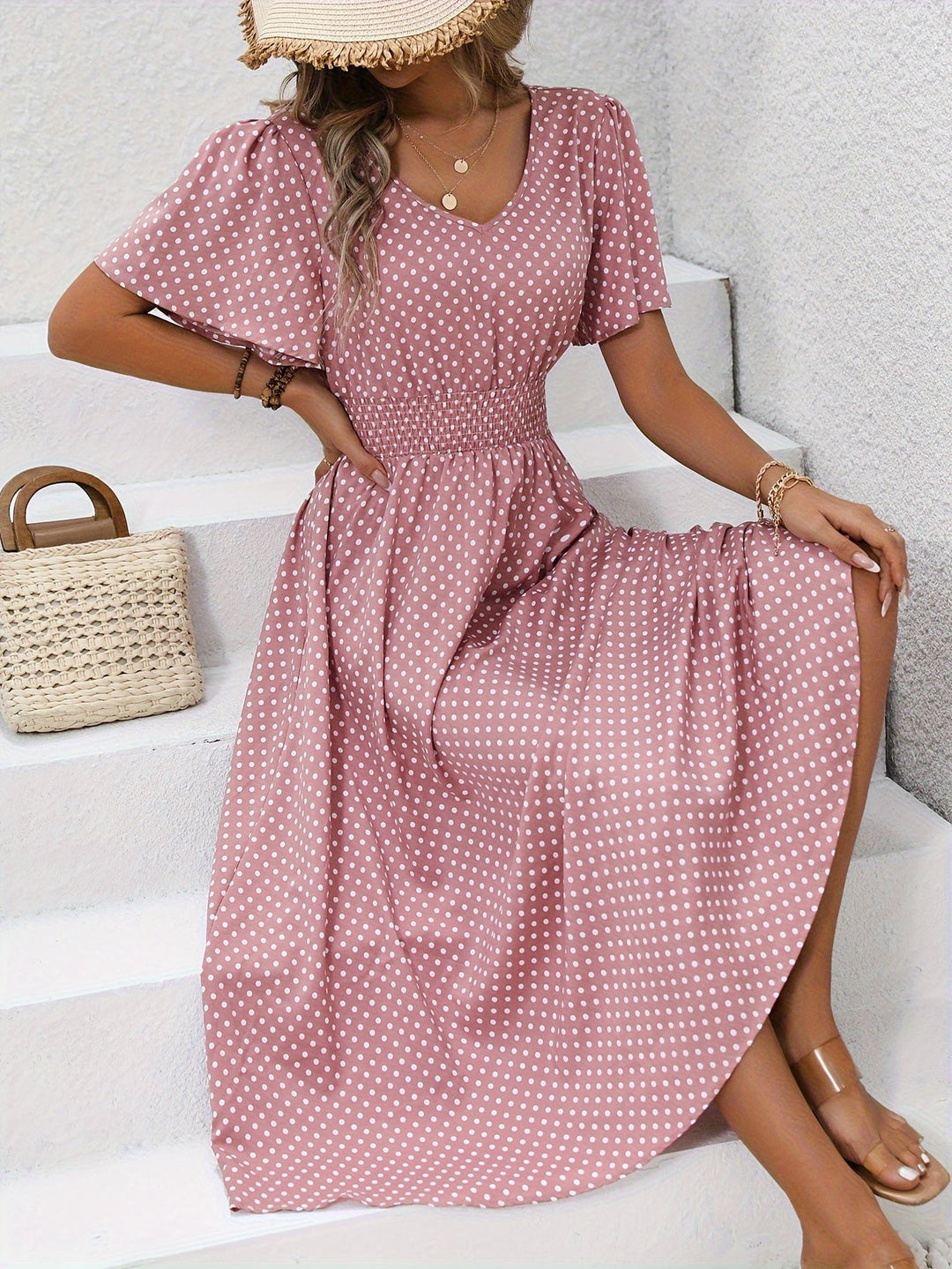 Livia | Damen Sommerkleid mit kurzen Ärmeln