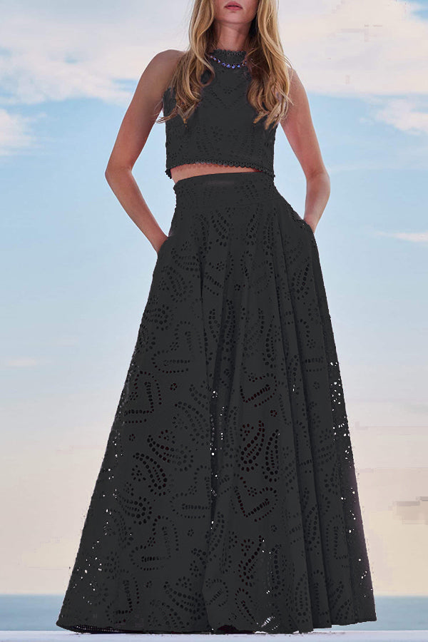 Althea | Romantisches Co-ord-Set für Damen mit Blumenmuster und Rundhalsausschnitt