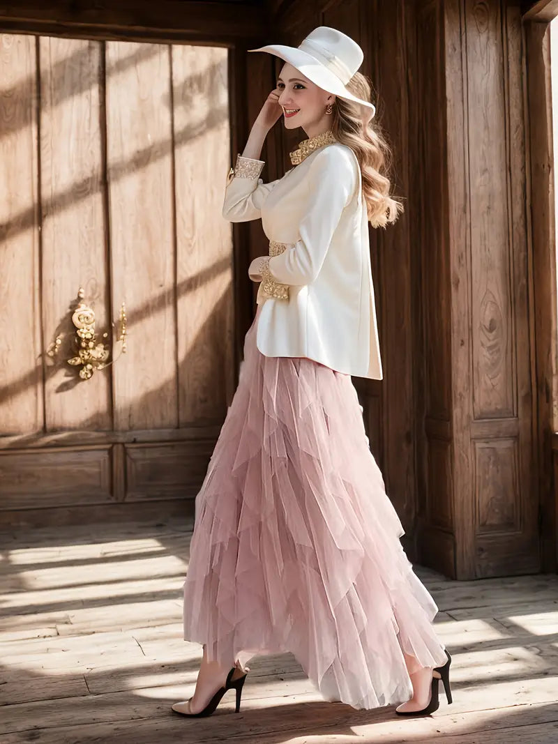 Cecil | Stilvoller Mesh-Layered Tutu-Rock für Damen