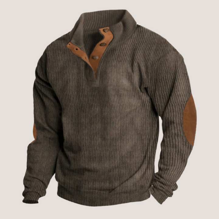Fredrick | Gerippter Pullover für Herren mit Knopfleiste