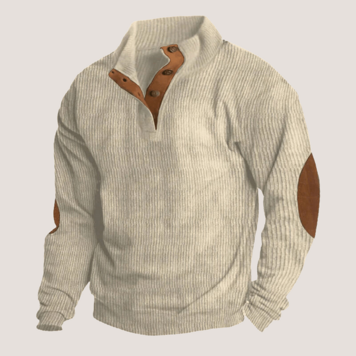 Fredrick | Gerippter Pullover für Herren mit Knopfleiste