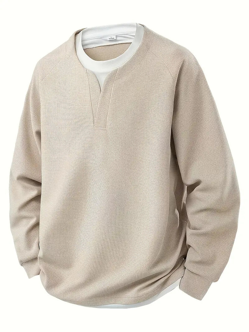 Wilbert | Alltags-Langarmshirt mit Lagenlook und Rundhalsausschnitt