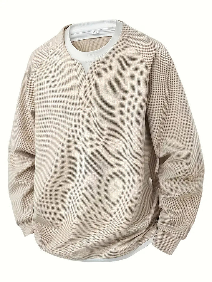 Wilbert | Alltags-Langarmshirt mit Lagenlook und Rundhalsausschnitt