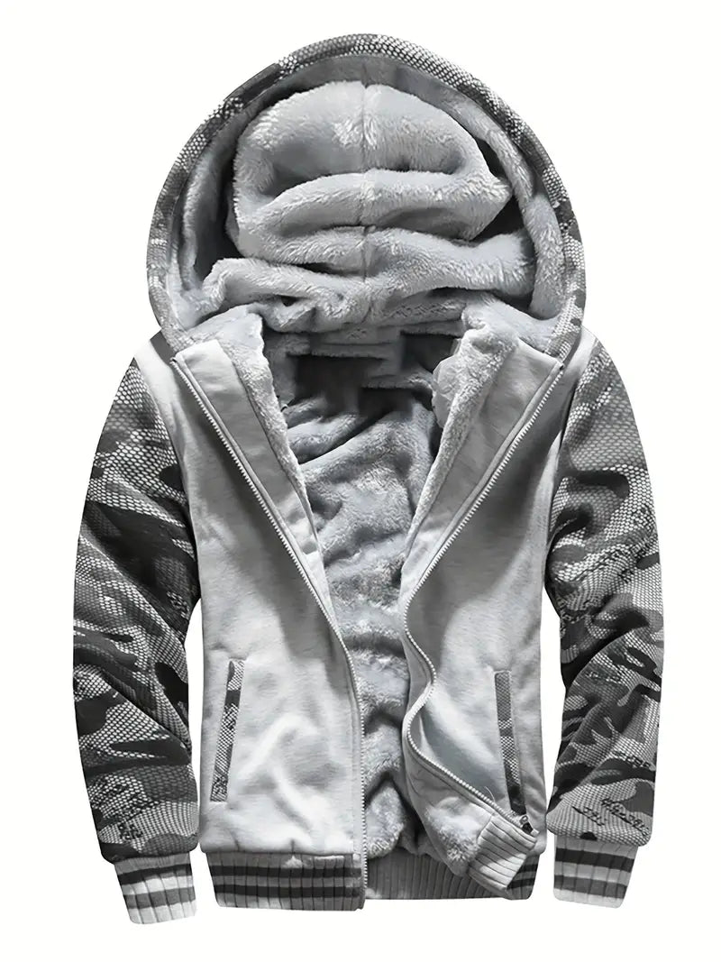 Noah | Warme Herren Jacke mit Kapuze und langen Ärmeln