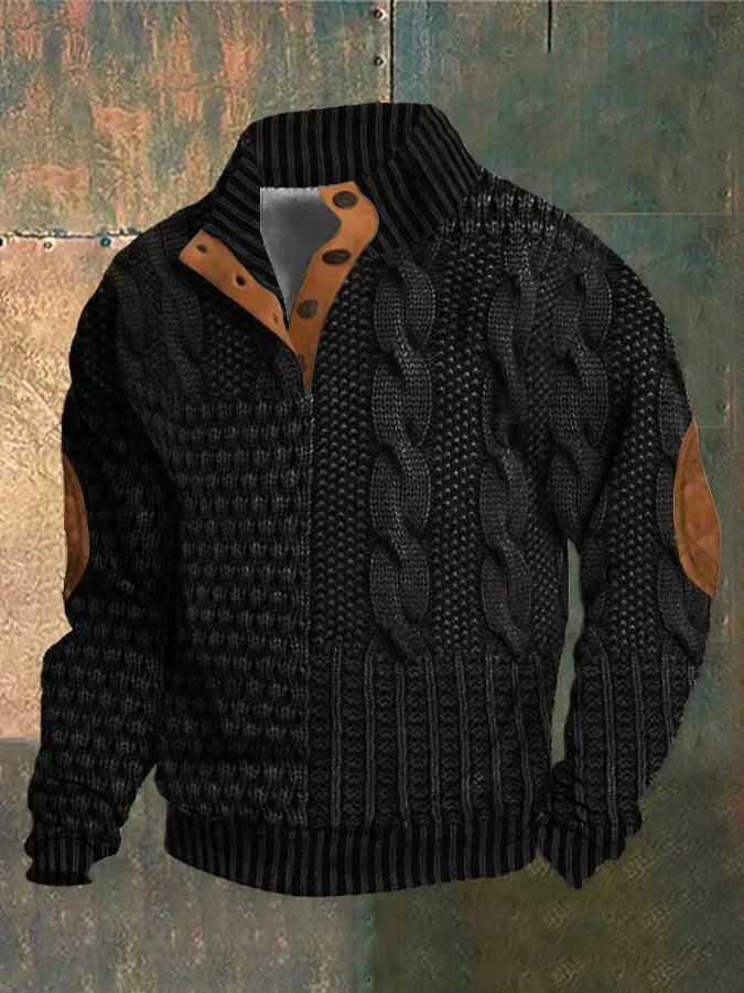 Basil | 3D-Print Pullover für Herren mit Muster und Rundhalsausschnitt