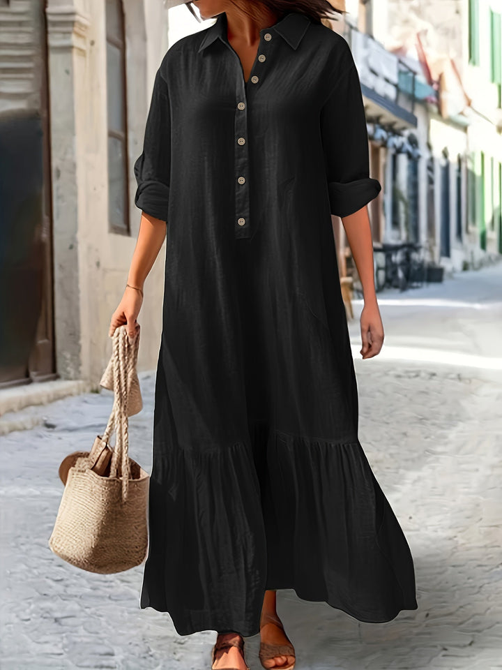 Ayla | Sommerkleid für Damen mit 3/4-Ärmeln und langen Ärmeln