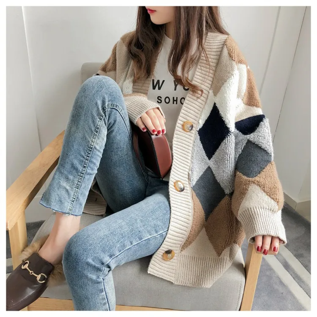 Damen V-Ausschnitt-Cardigan