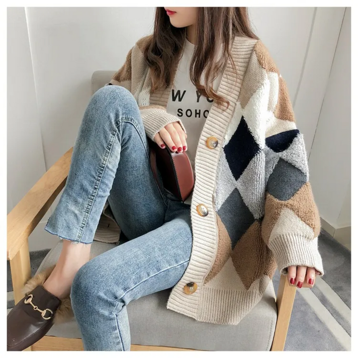 Damen V-Ausschnitt-Cardigan