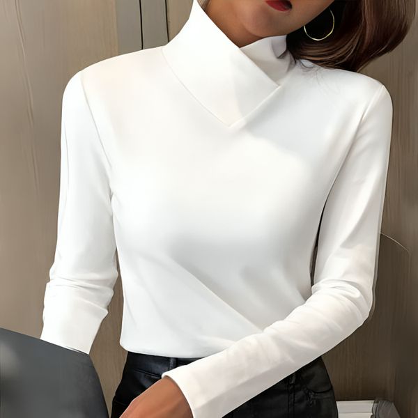 Beverley | Elegantes Rollkragenoberteil für Damen mit langen Ärmeln