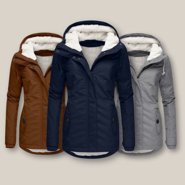Jessica | Warm gefütterte Jacke für Damen mit Kapuze