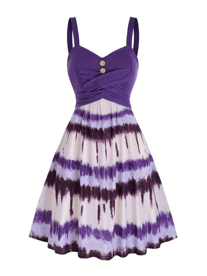Gisele | Bequemes ärmelloses Sommerkleid für Damen mit Batikmuster
