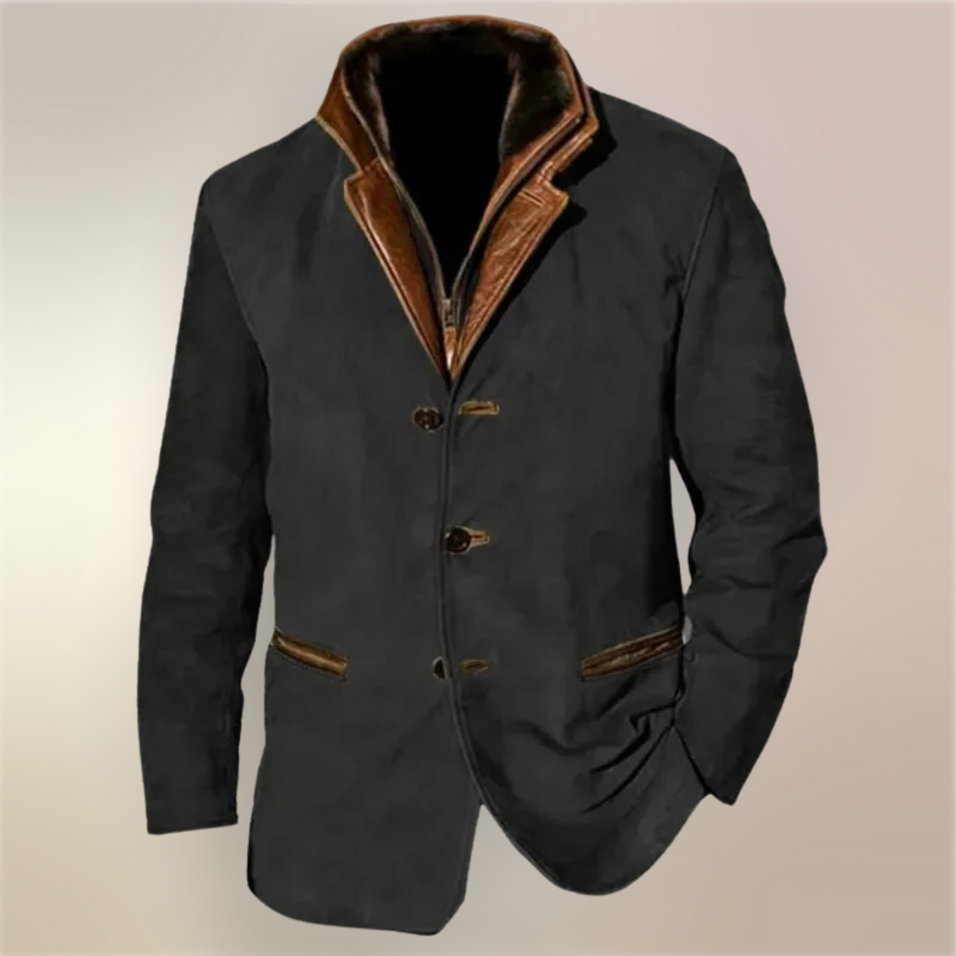 Stefano | Vintage Jacke für Herren mit langen Ärmeln und Stehkragen